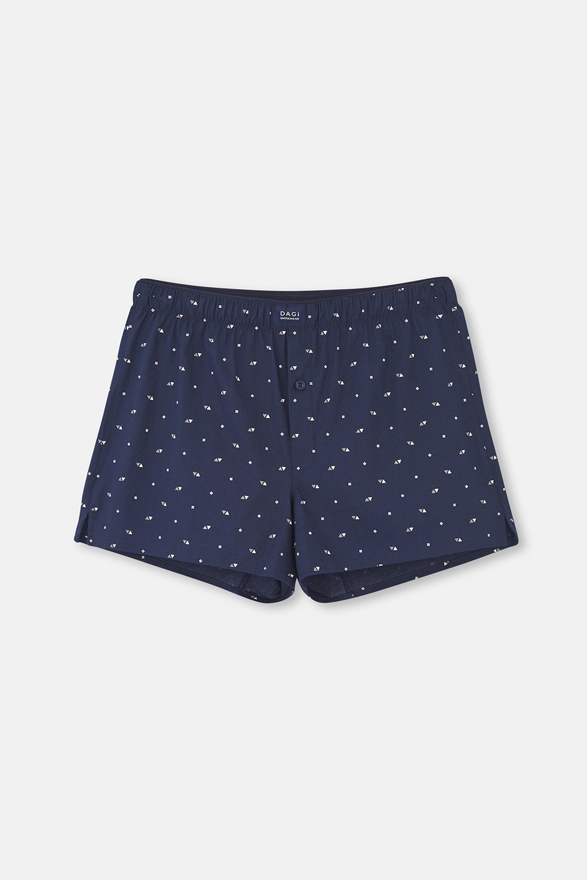 Lacivert Desenli Poplin Lyc Boxer