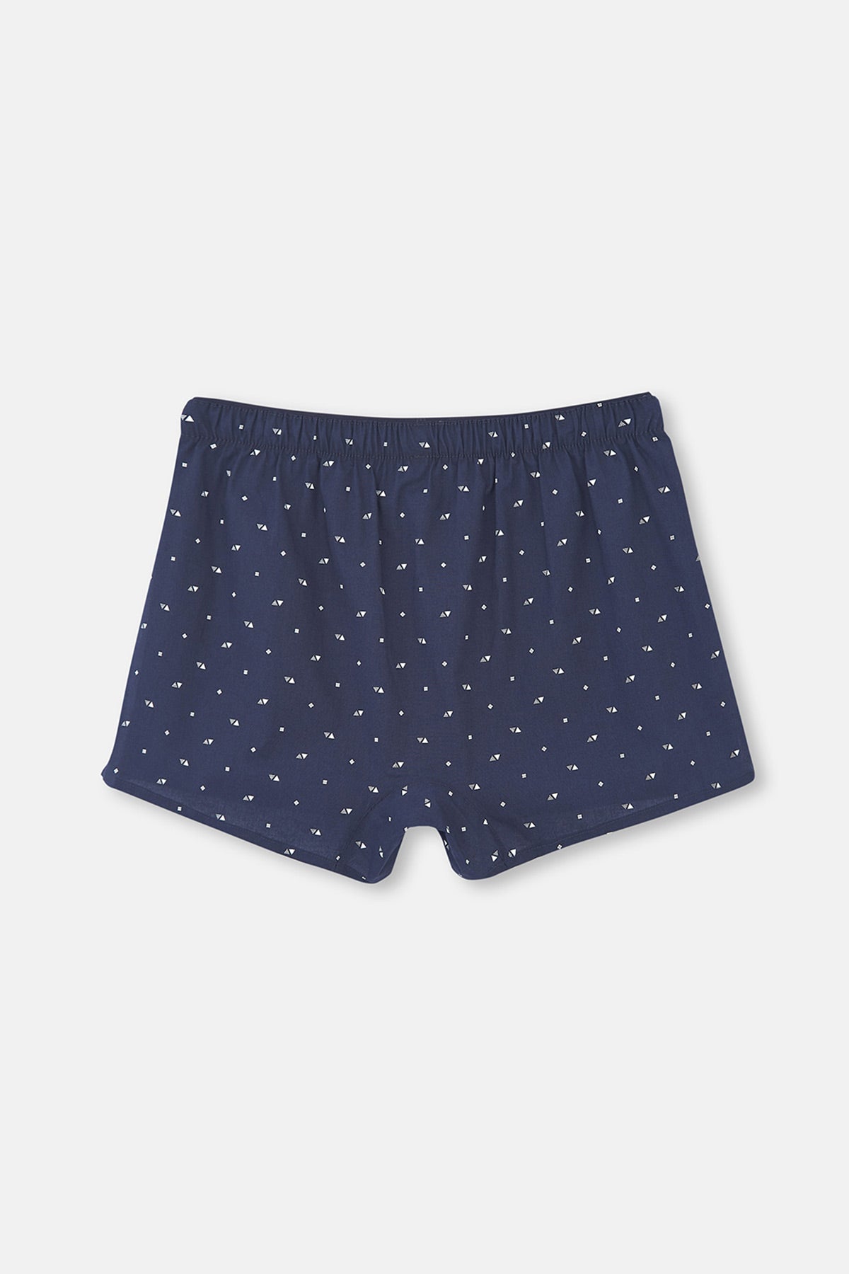 Lacivert Desenli Poplin Lyc Boxer