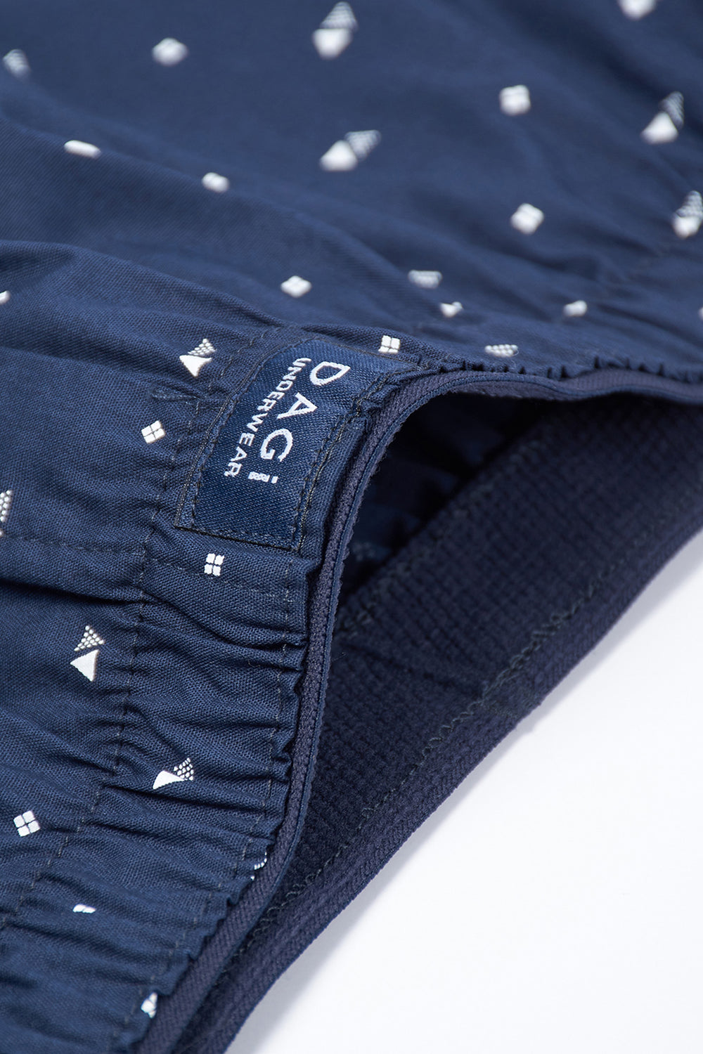 Lacivert Desenli Poplin Lyc Boxer