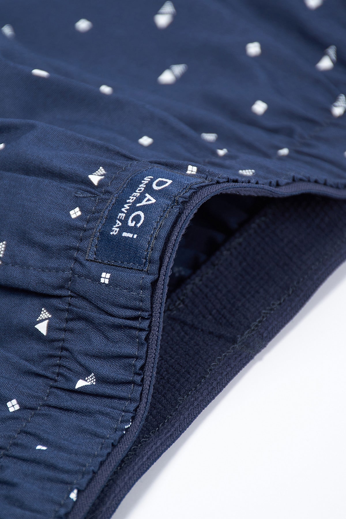 Lacivert Desenli Poplin Lyc Boxer