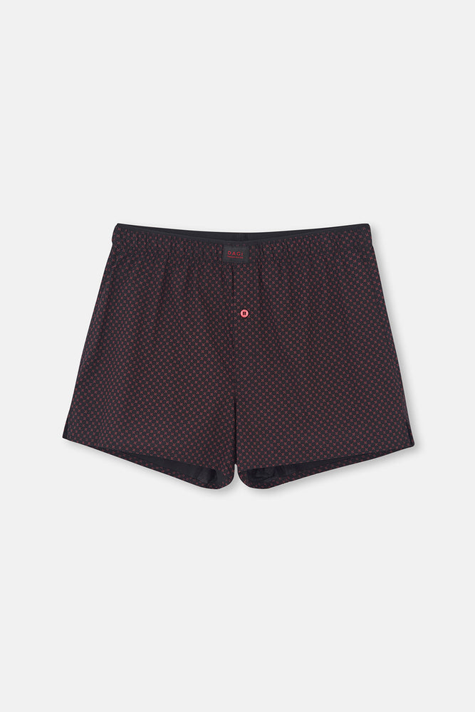 Siyah Desenli Poplin Lyc Boxer