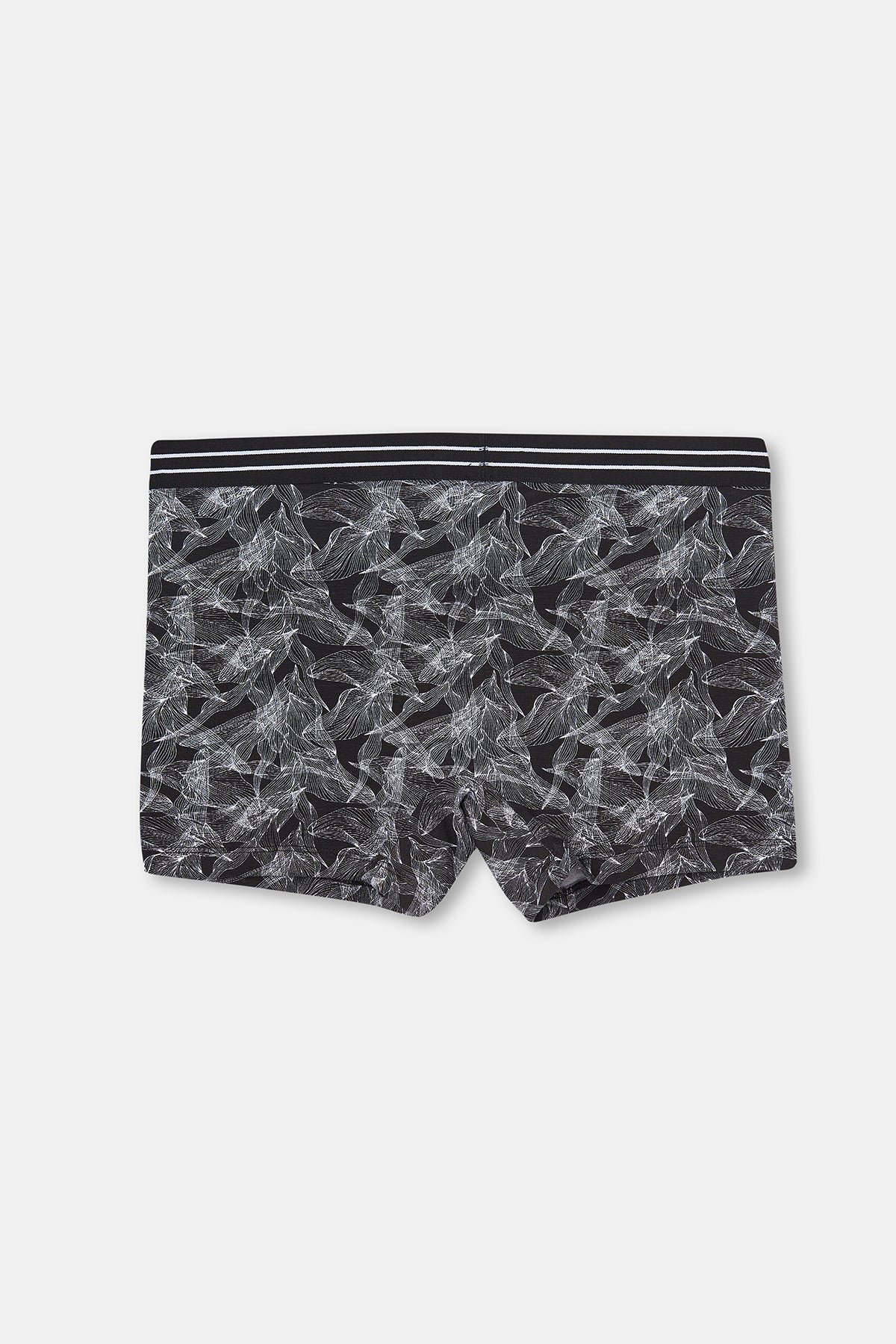 Siyah Desenli Compact Penye Boxer