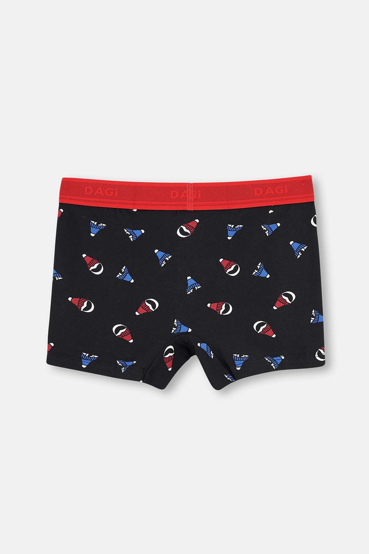 Siyah Kırmızı Compact Şapka Desenli Boxer