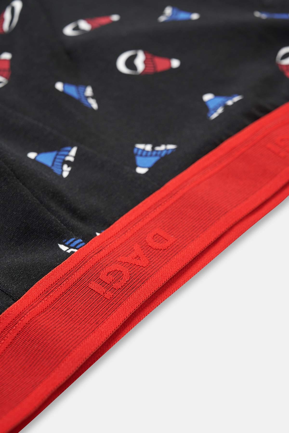 Siyah Kırmızı Compact Şapka Desenli Boxer