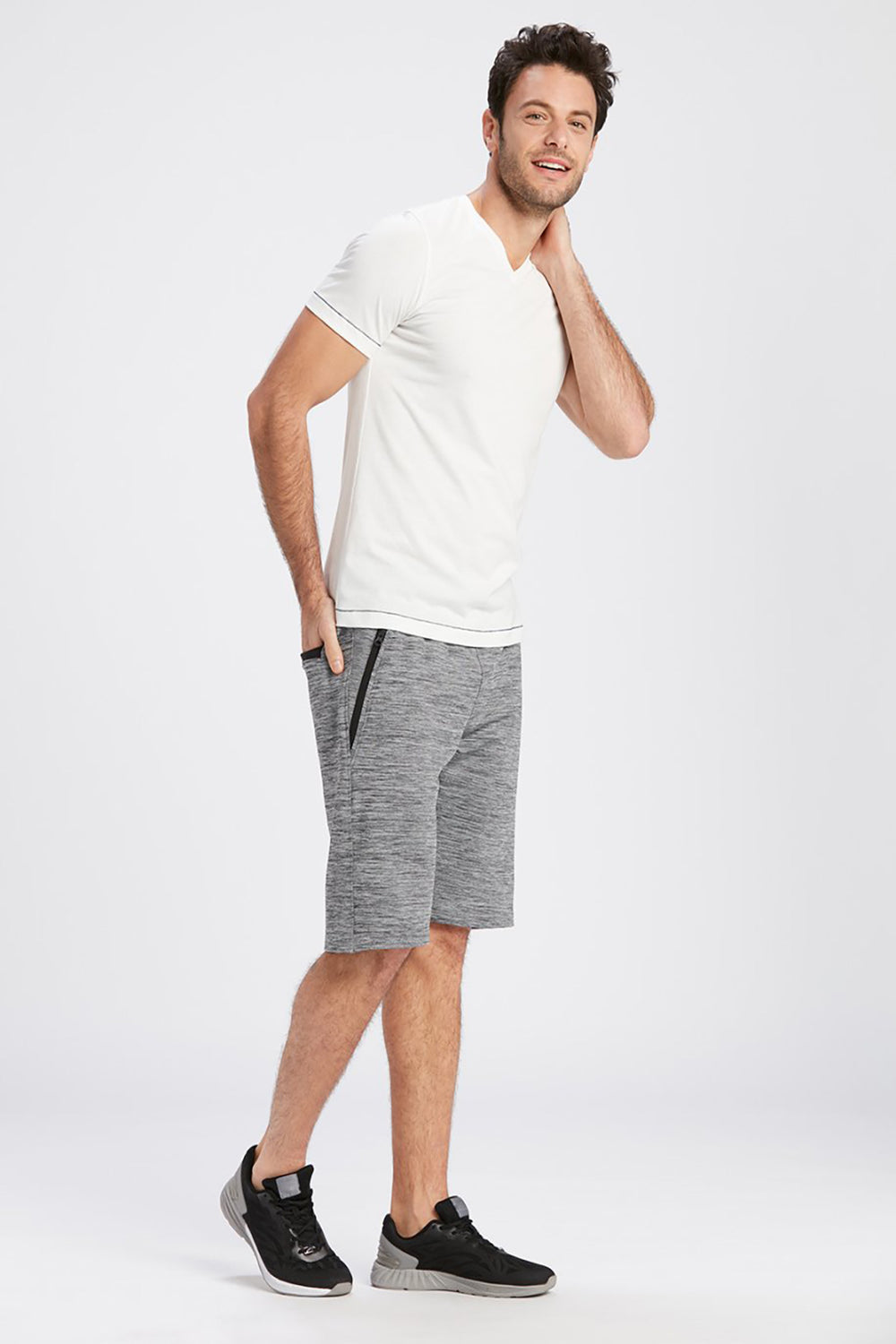 GREY MELANGE SHORTS