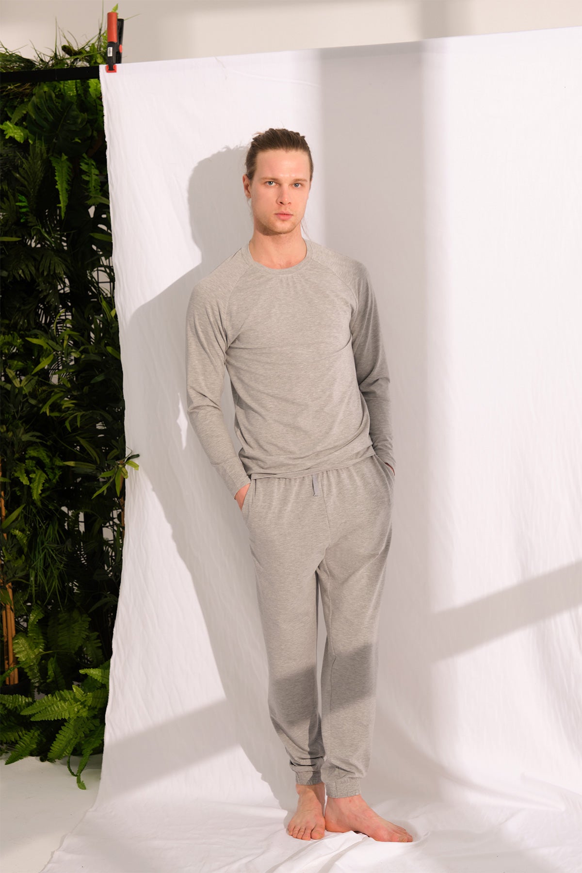 GREY MELANGE ONE PIECE TOP- ONE PIECE BOTTOM