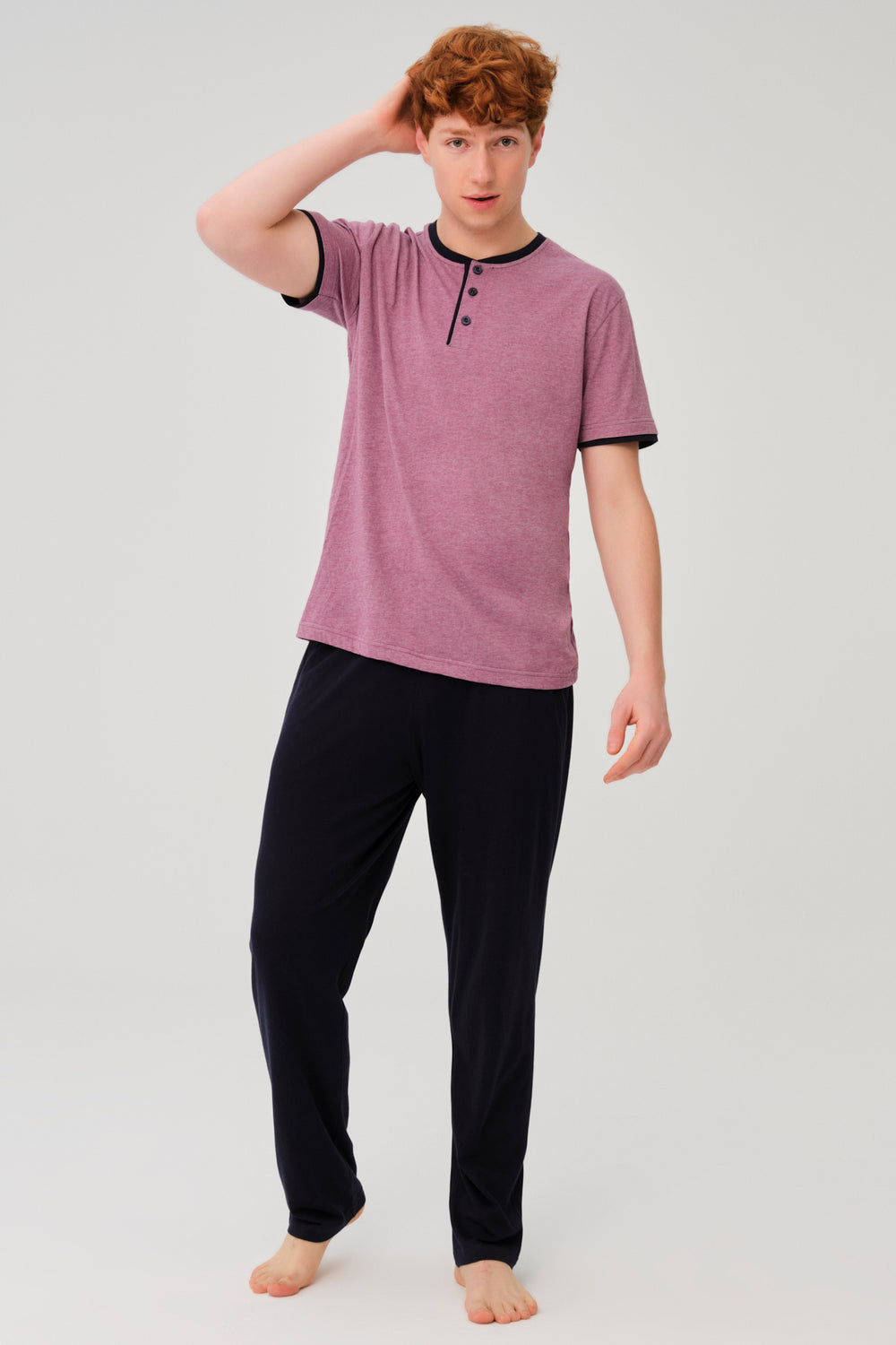 PURPLE MELANGE PYJAMA SET