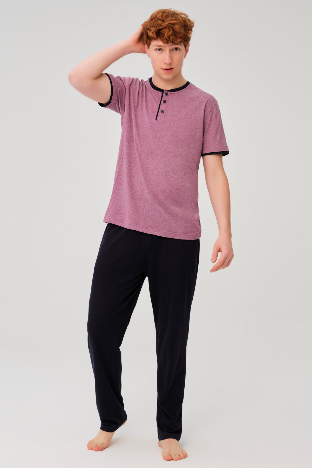 PURPLE MELANGE PYJAMA SET