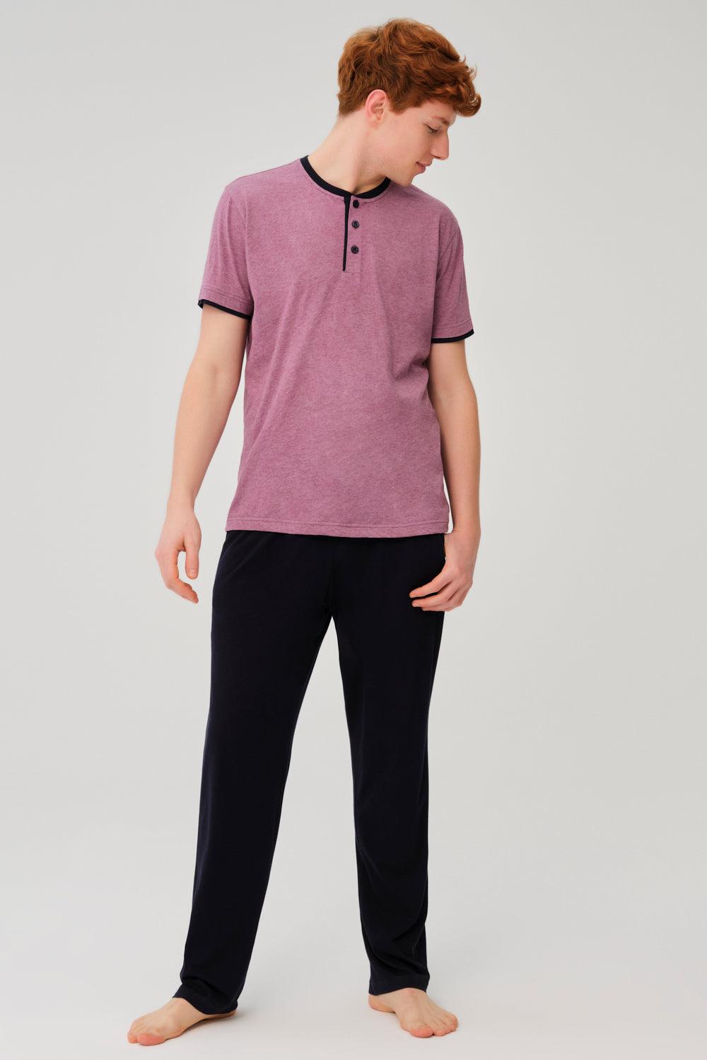 PURPLE MELANGE PYJAMA SET