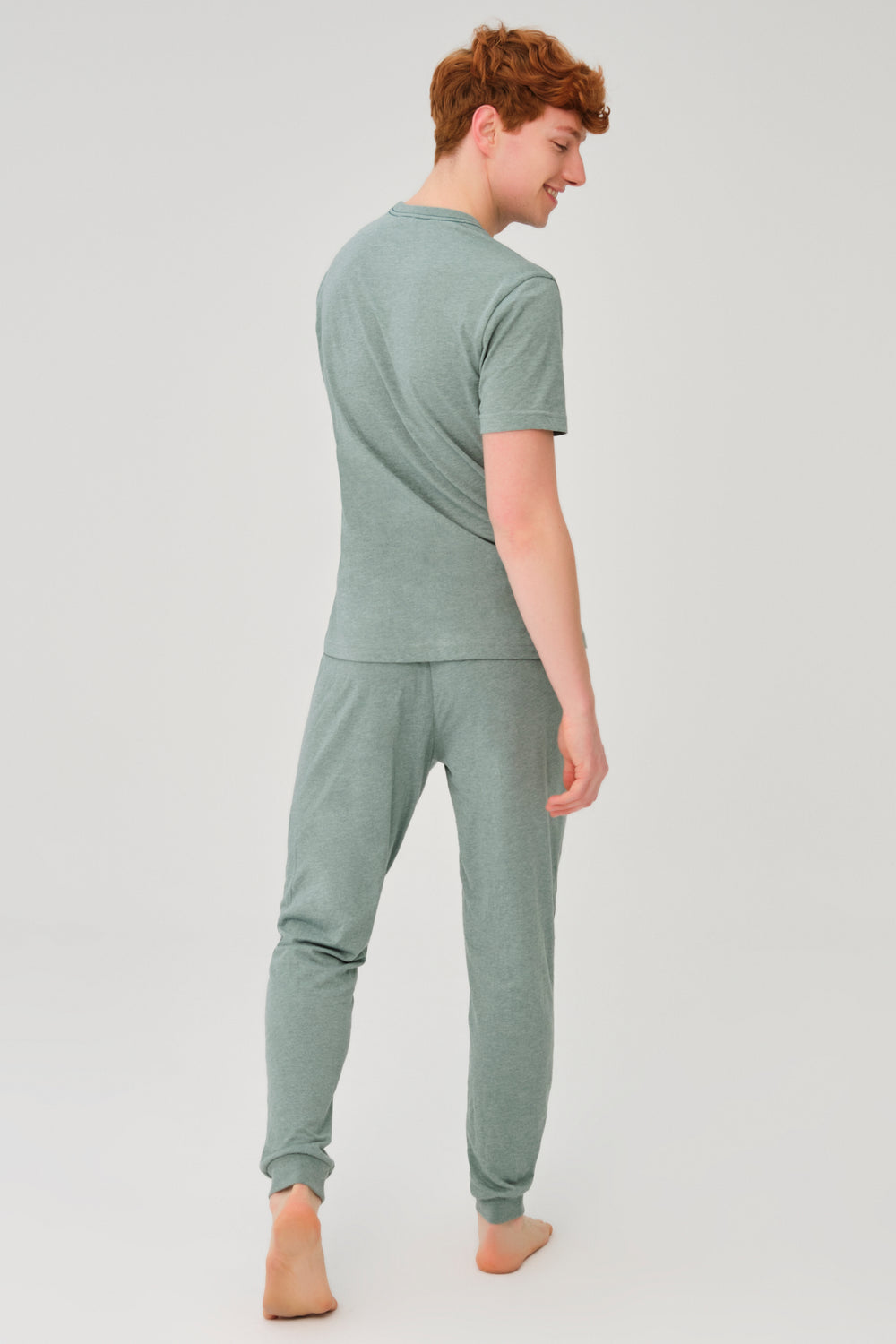 GREEN MELANGE PYJAMA SET