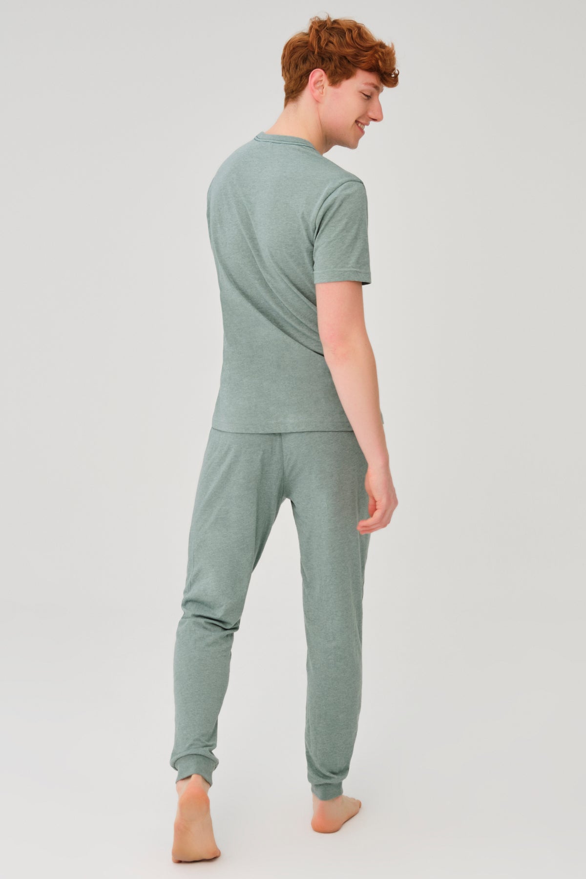 GREEN MELANGE PYJAMA SET