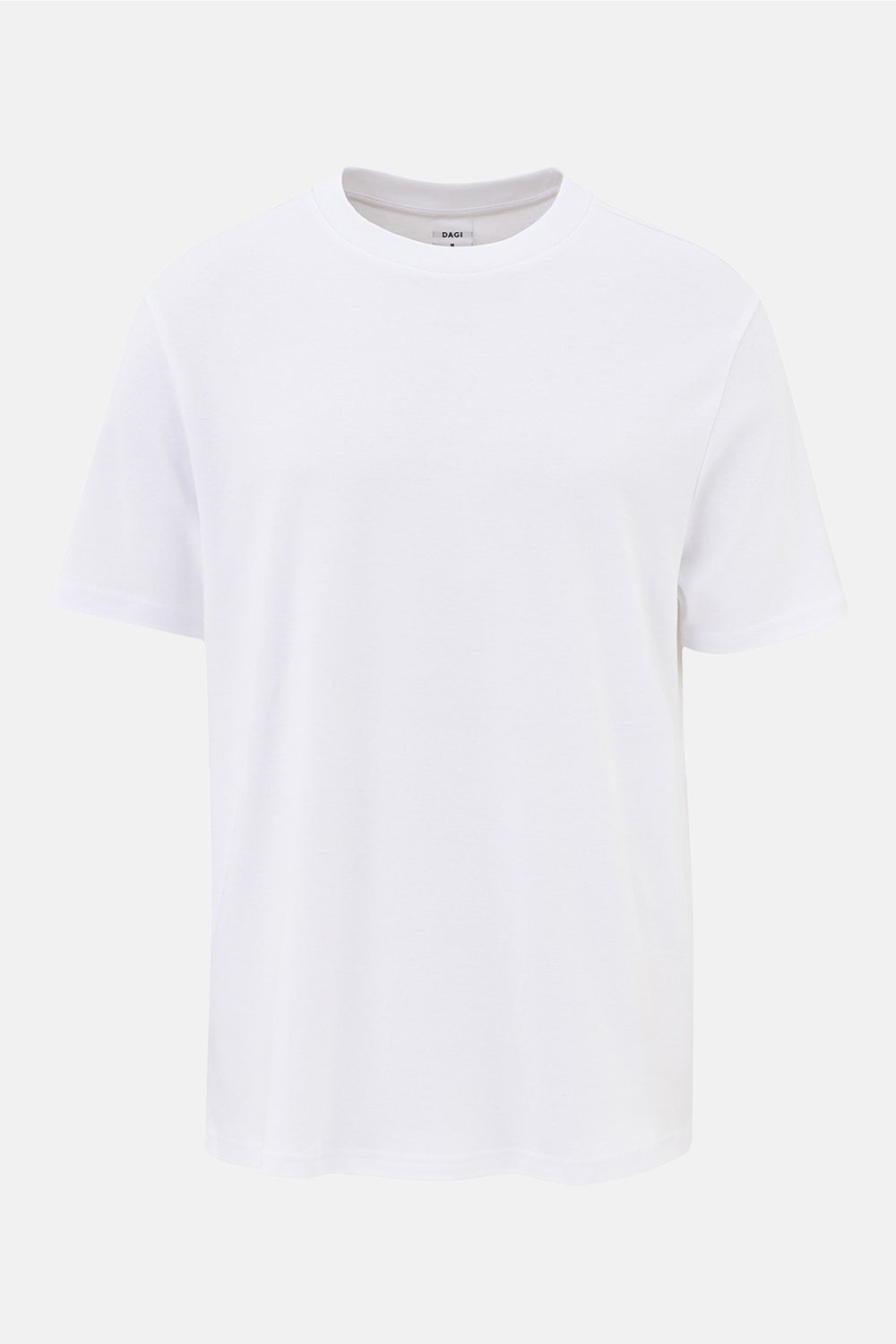 White SILK FINISHING INTERLOCK CREW NECK T-SHIRT