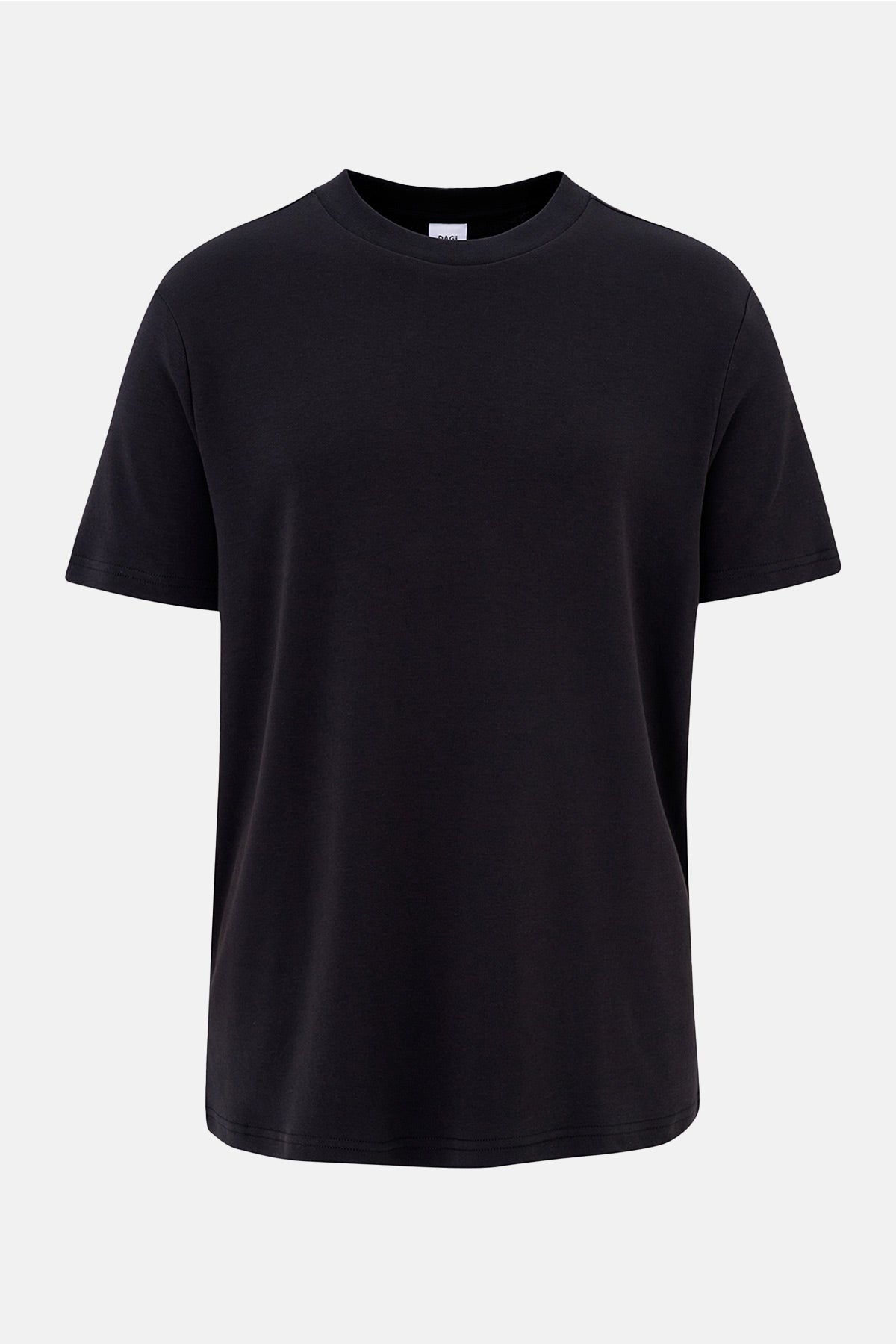 Black SILK FINISHING INTERLOCK CREW NECK T-SHIRT