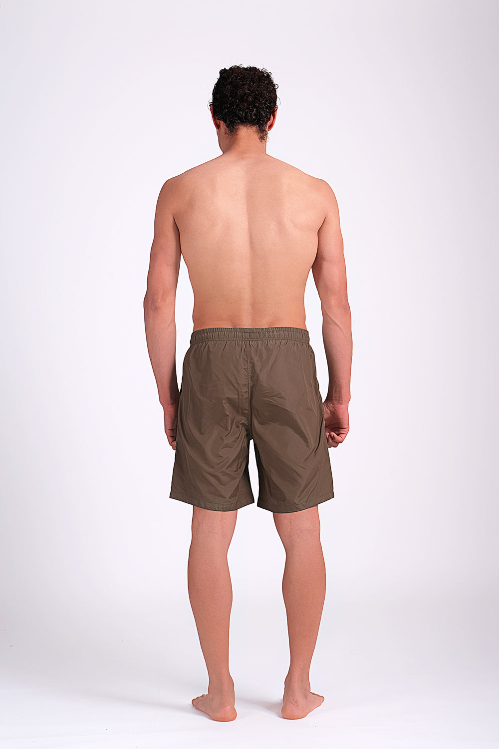 Haki Yeşil Micro Orta Düz Erkek Deniz Şortu
