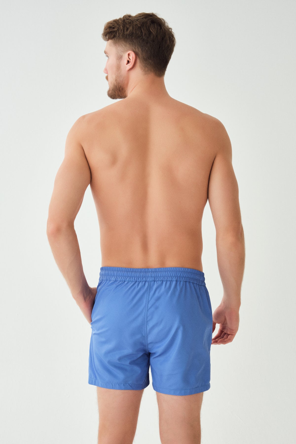 Mavi Micro Kısa Düz Şort