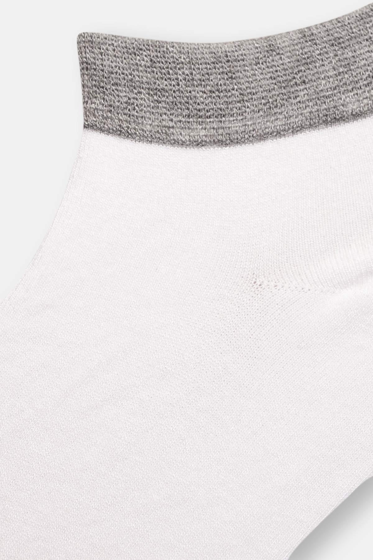 Beyaz Erkek 2'Li Patik Çorap