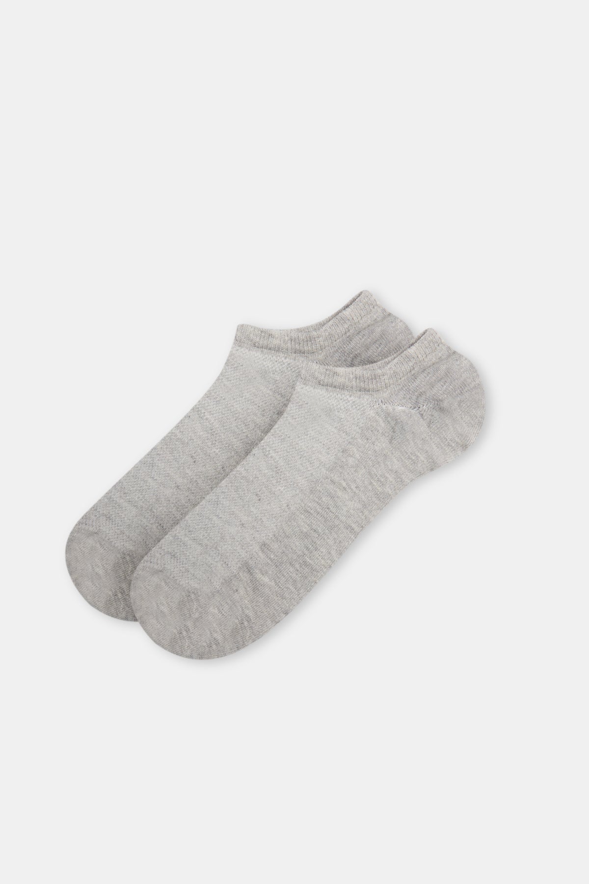 Gri Melanj Erkek Pamuklu Kısa Babet Çorap