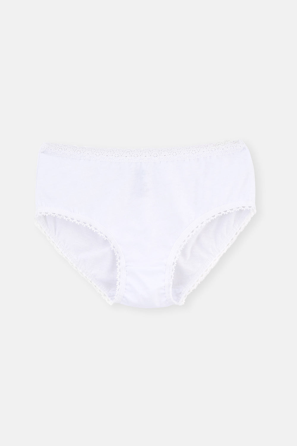 Beyaz 3'lü Penye Kız Çocuk Slip Külot