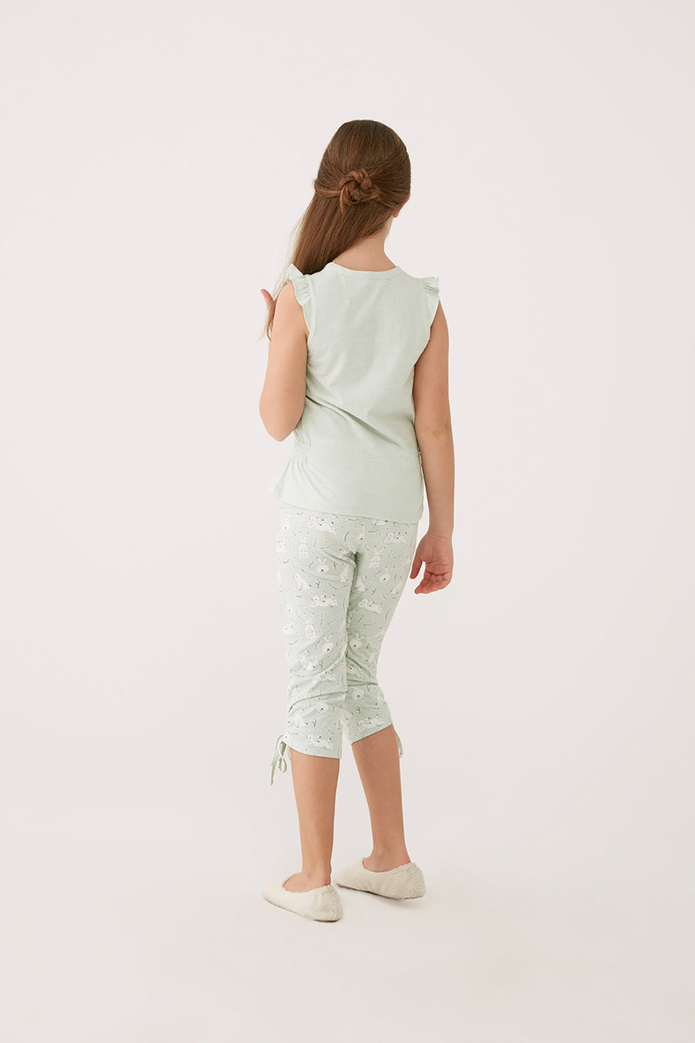 GREEN MELANGE CAPRI SET