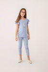 BLUE  MELANGE PYJAMA SET