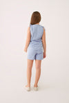 BLUE  MELANGE SHORT SET